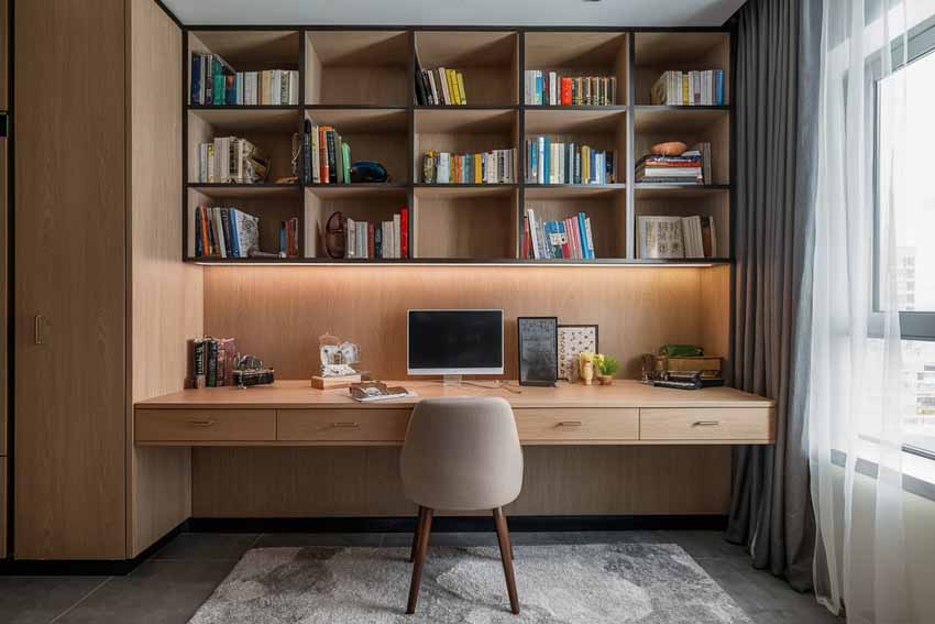 blogimage1677205548modern study table with bookshelf design