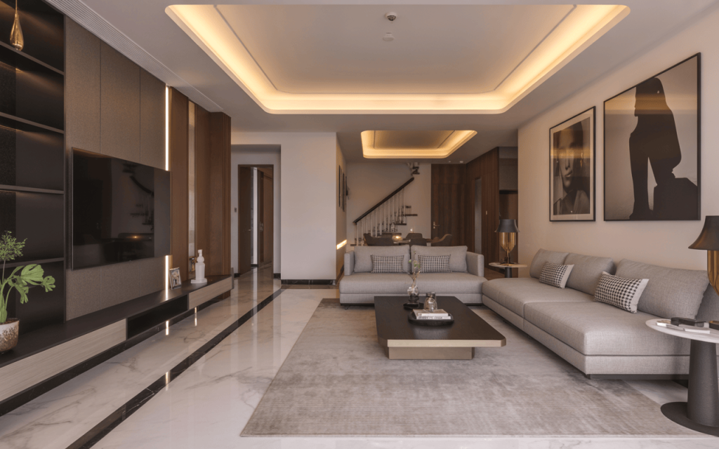 modern pop false ceiling wall design for living room hall 1024x640
