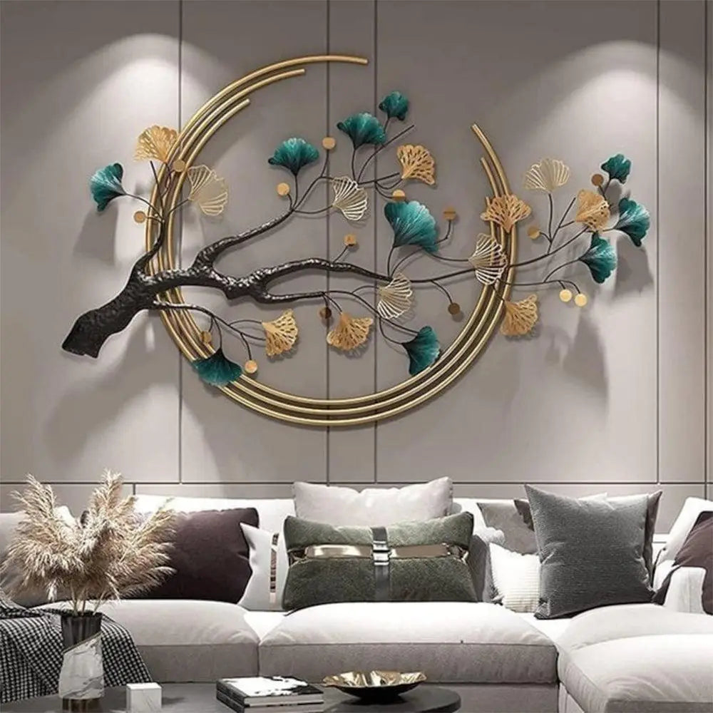 wallmantra tree in a half moon wall decor metal wall art for living room a579